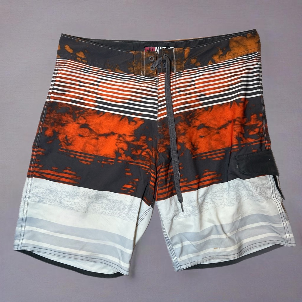 Micros NY Stripe and Tie-Dye Board Shorts - Size 31